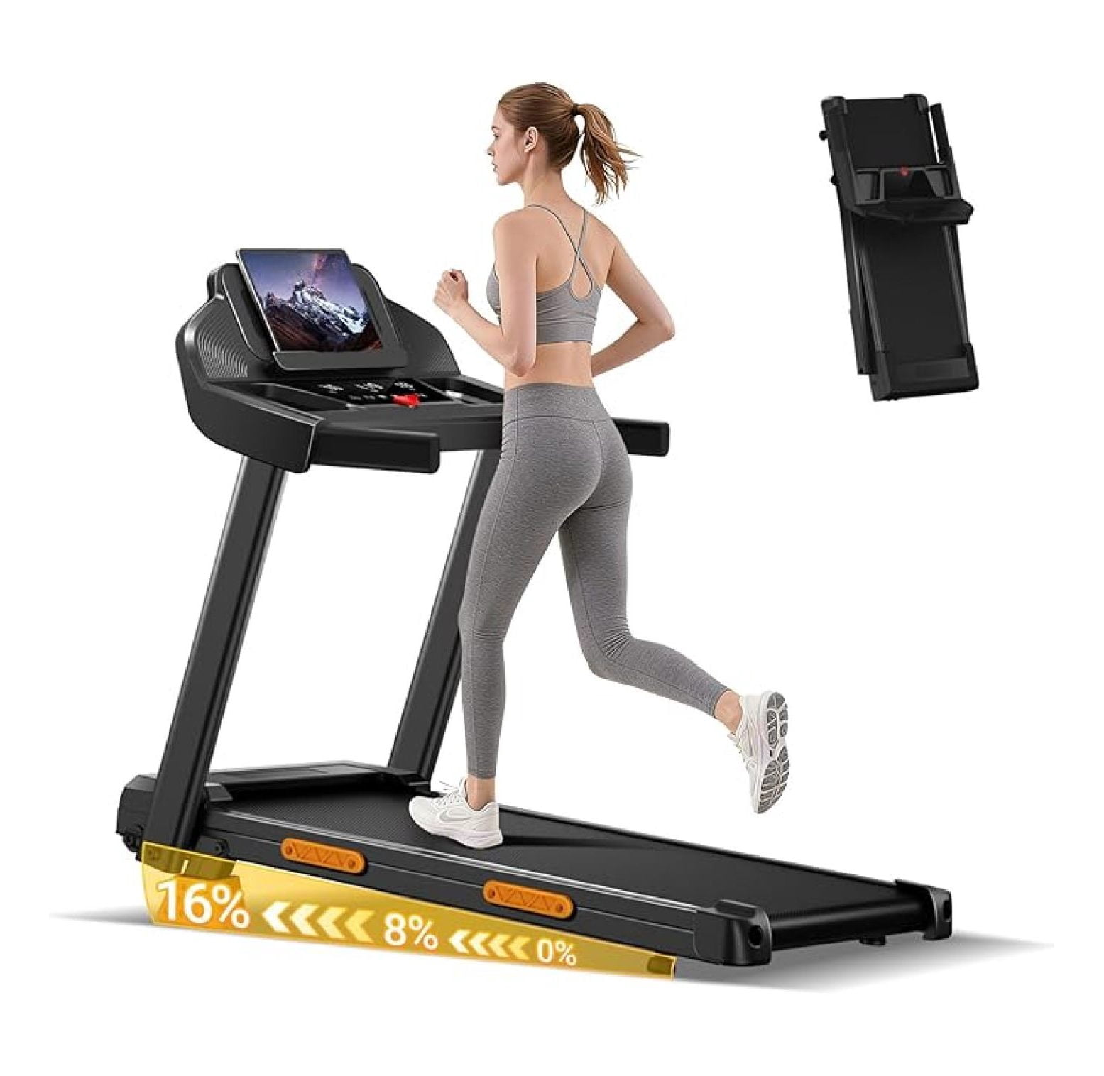 Treadmill with Incline, 3-in-1 Foldable Treadmill for Home, 3.0HP Quiet ...