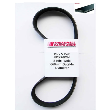 Treadmillpartszone Replacement Poly V Micro Belt 8 Ribs Wide x 660MM OD 8PJ660