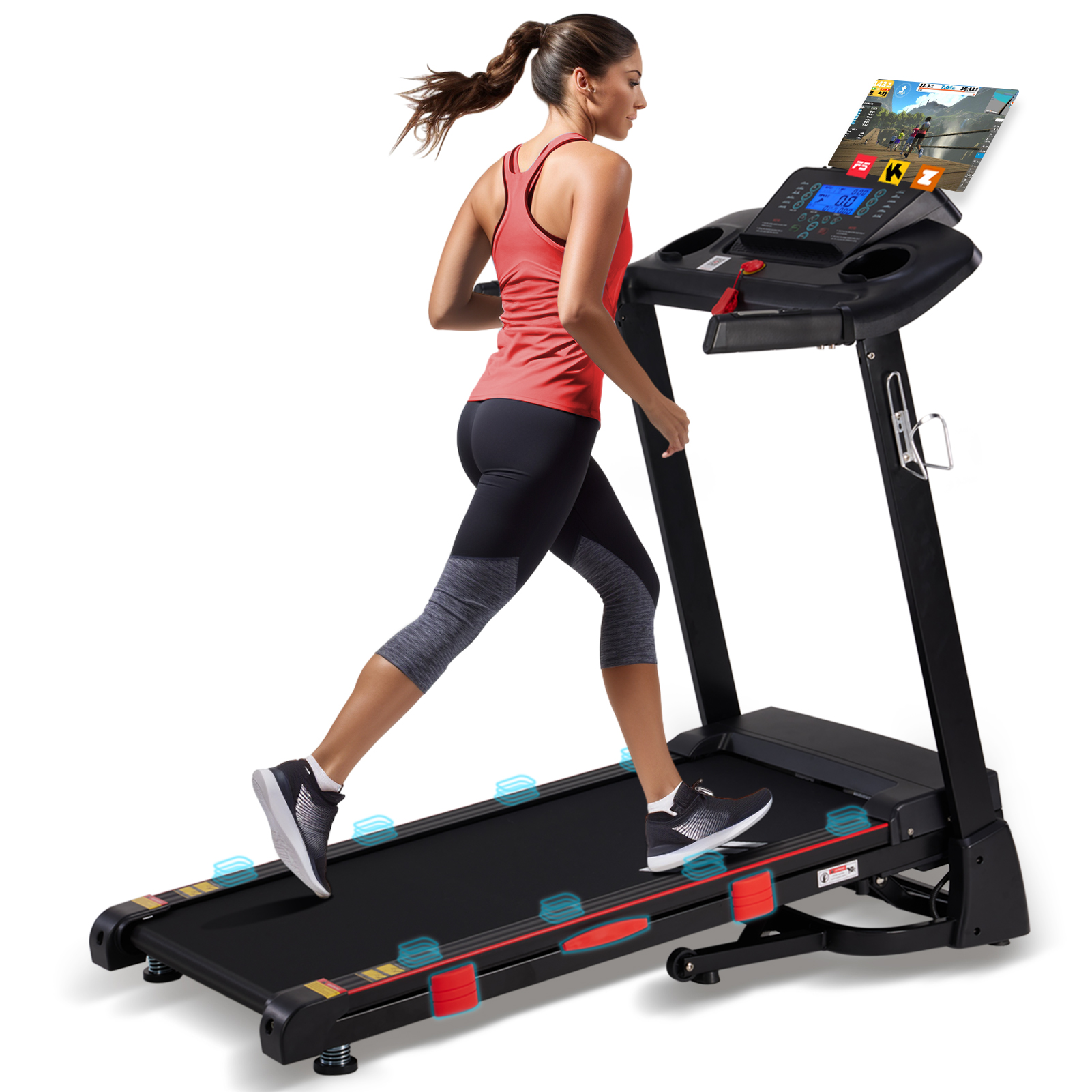 Sunny Health & Fitness SFT7515 Smart Treadmill with Auto Incline