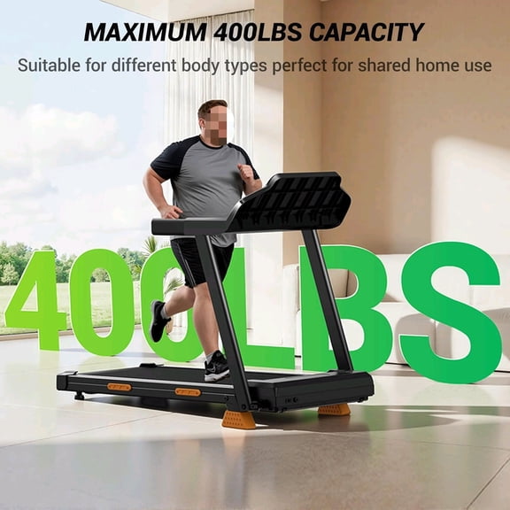 Treadmills for Home with 16% Incline & Led Screen, 7-Layer Shock-Absorbing Foldable Treadmill with Handle Bar for Convenient Storage, 3.0HP Walking Pad Treadmill Up to 400lbs 0.6-7.0MPH