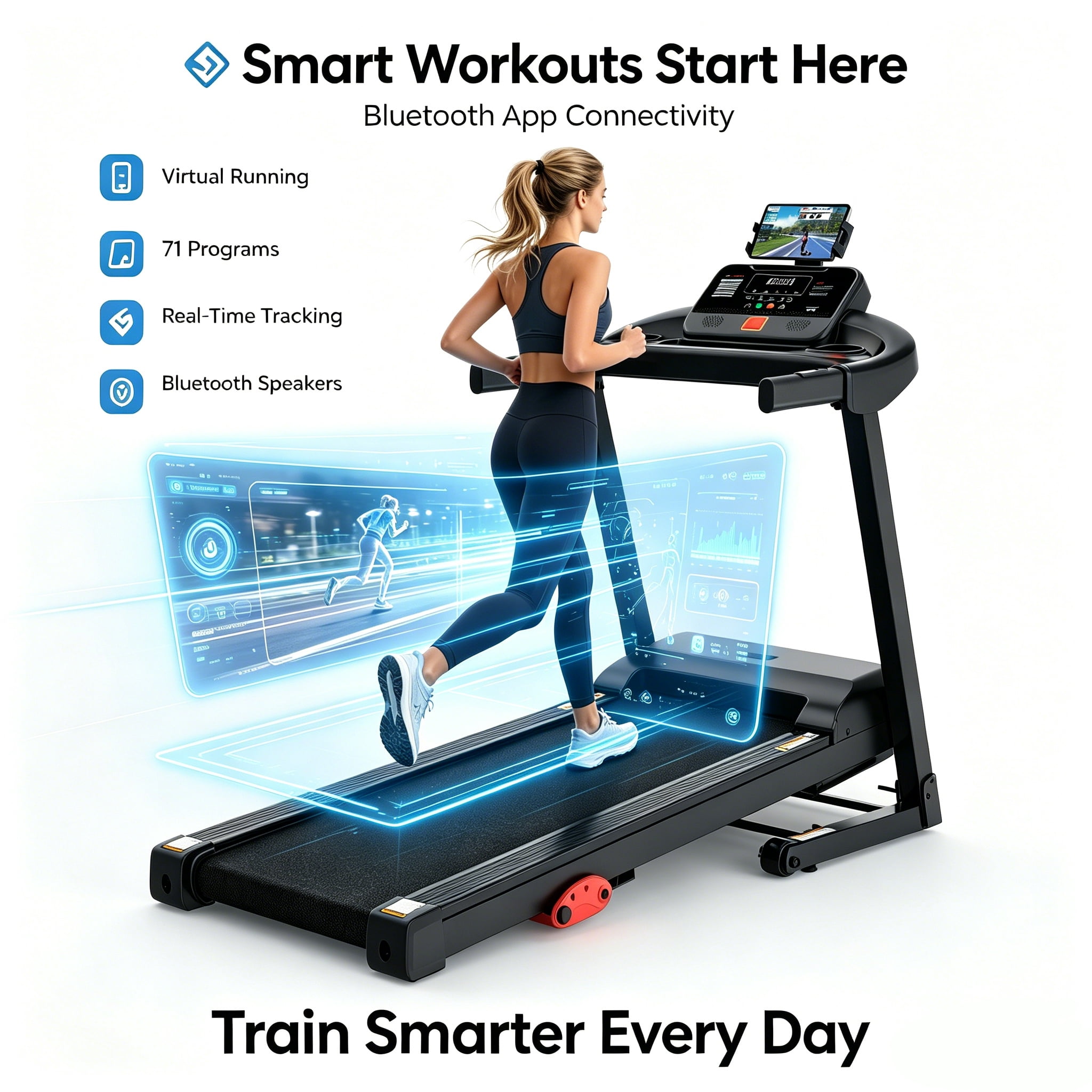 Treadmills for Home 3.5HP Quiet Foldable Treadmill with Incline, Portable Walking Pad with Handle Bar, Walking Pad Treadmill for Running and Jogging with 330 LBS Capacity