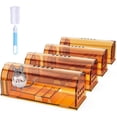 thumbnail image 1 of Treamon 4 Pack Brown Humane Live Mouse Traps Indoor for Home, Reusable Small Rat Trap Catcher, 1 of 6