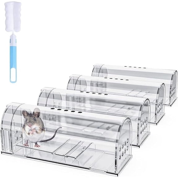 Treamon Mouse Traps Indoor, Humane Rodent Traps, 4 Count