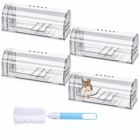Treamon Mouse Traps Indoor, Humane Rodent Traps, 4 Count