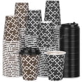 thumbnail image 1 of Treamon Paper Cups Hot Cups, Disposable To Go Cups with Lids, 12 oz 100 Count, 1 of 6