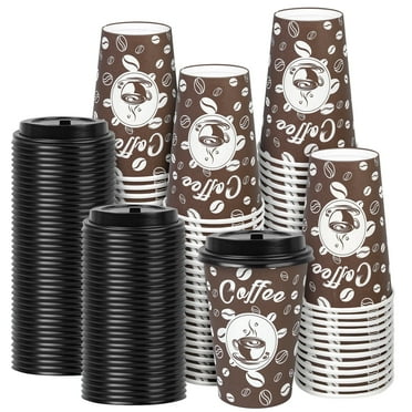 Treamon Paper Cups, To Go Hot Cups Disposable Cups with Lids, 16 oz 50 Count