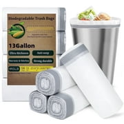 Treamon Trash Bags, 13 Gallon Garbage Bags with Drawstring Style, Large Kitchen Drawstring Strong Bag, 100 Count, White