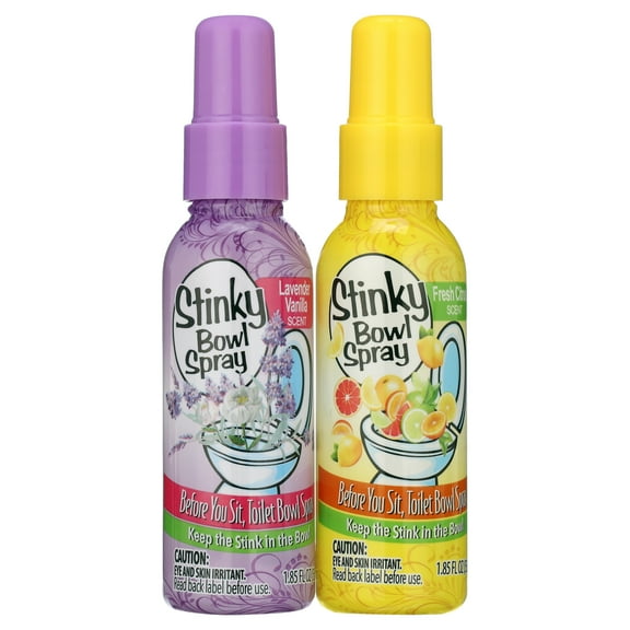 Treasue Isle Set of 2 Stinky Bowl Spray 1.85oz - Before You Go Toilet Bathroom Deodorizer - Features Fresh Citrus Scent and Lavender Scent!