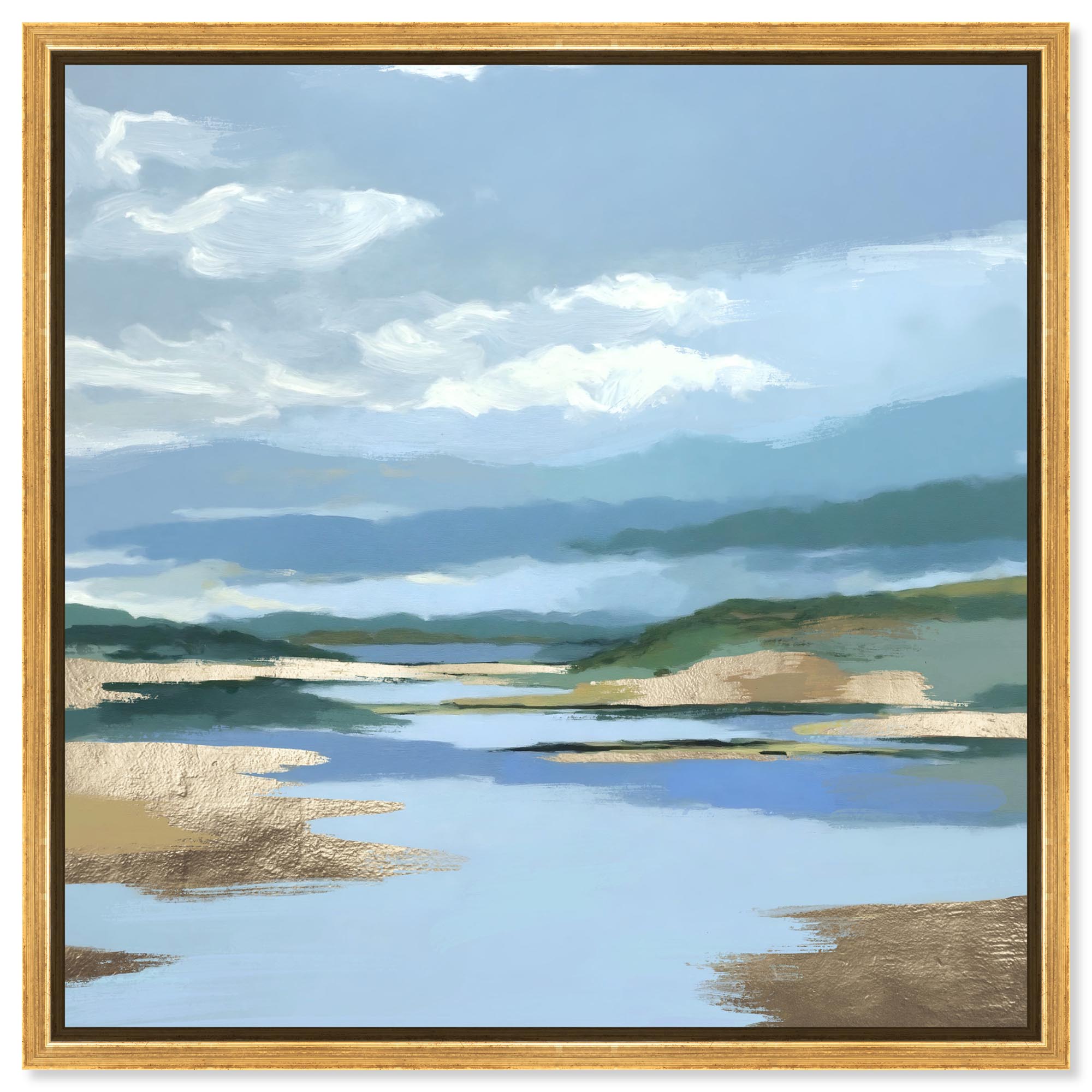 Treasure Beach Canvas Print Bedroom Wall Art by Art Remedy, Gold Frame ...