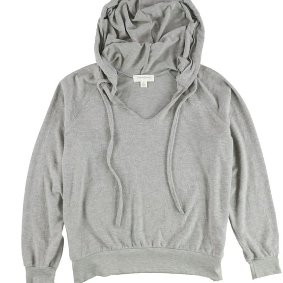Treasure & Bond Womens Cozy V-Neck Hoodie Sweatshirt, Grey, Medium