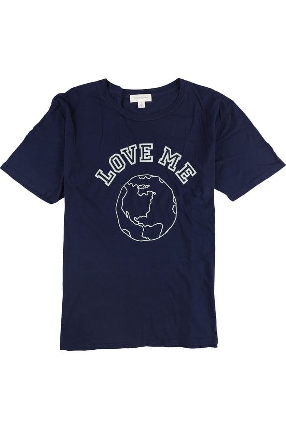 Womens Love Me Graphic T-Shirt, Blue, Small