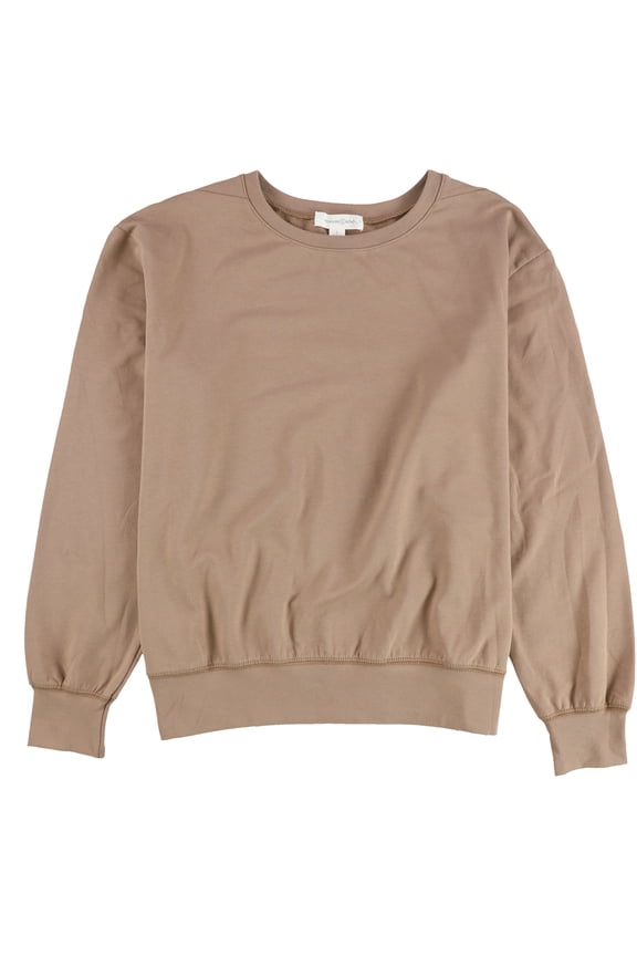 Womens Side Slit Sweatshirt, Brown, Small