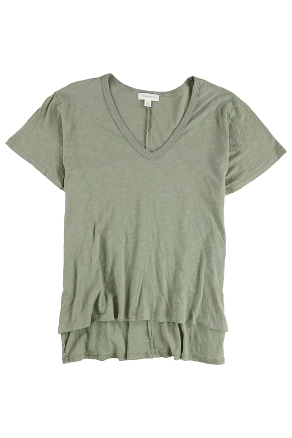 Womens Solid Basic T-Shirt, Green, Plus Size, 1X
