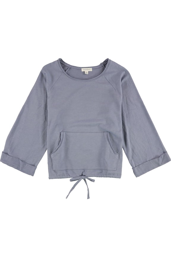 Womens Solid Pullover Blouse, Blue, Medium