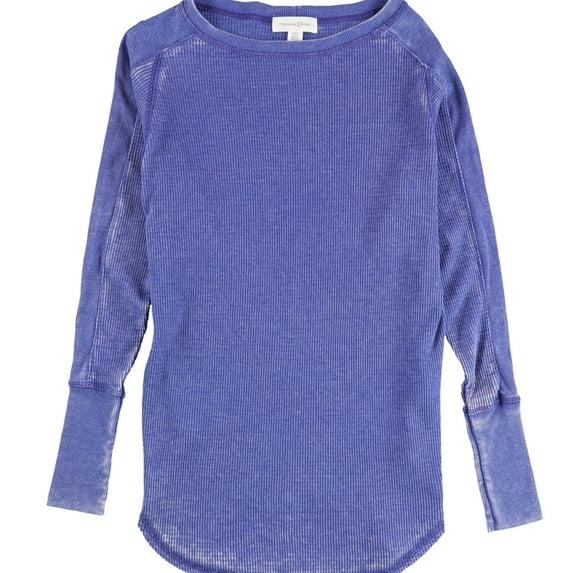 Treasure & Bond Womens Thermal Knit Basic T-Shirt, Blue, XX-Small