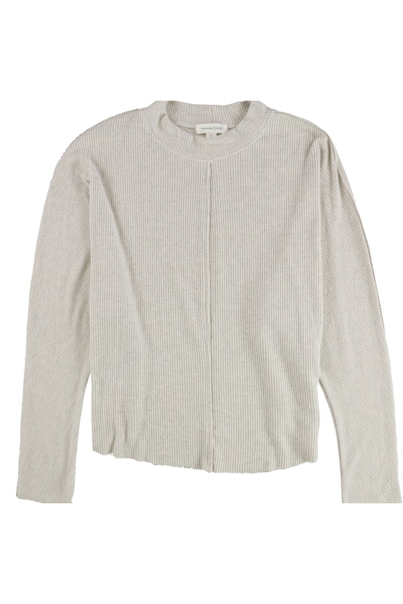 Womens Thermal Knit Basic T-Shirt, Off-White, X-Large