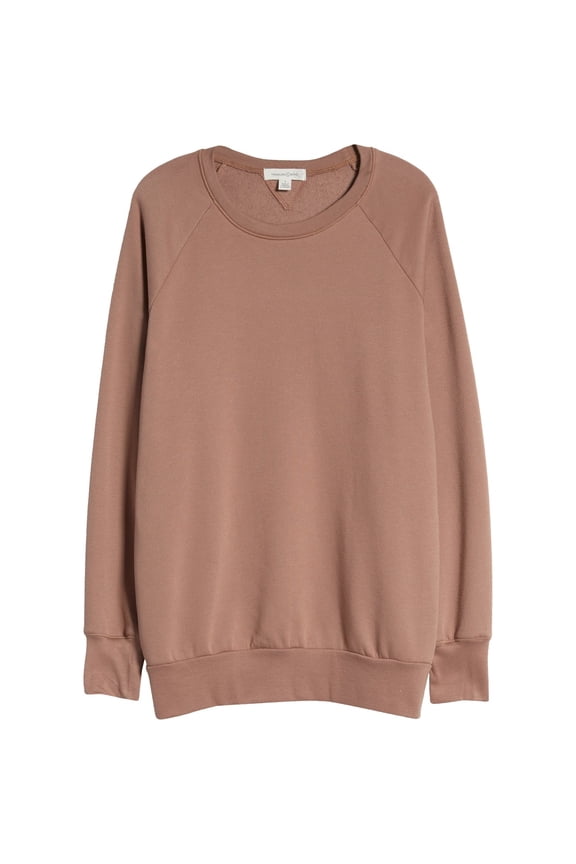 Womens Tunic Sweatshirt, Brown, Medium