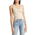 thumbnail image 1 of Treasure  Bond X-Large Beige Oatmeal Scoop Rib Tank Top, 1 of 6