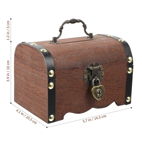 Koolleo Vintage Treasure Storage Box Piggy Bank Organizer Saving Box Case with Lock