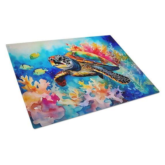 Treasure Chest Glass Cutting Board Large 12 in x 15 in