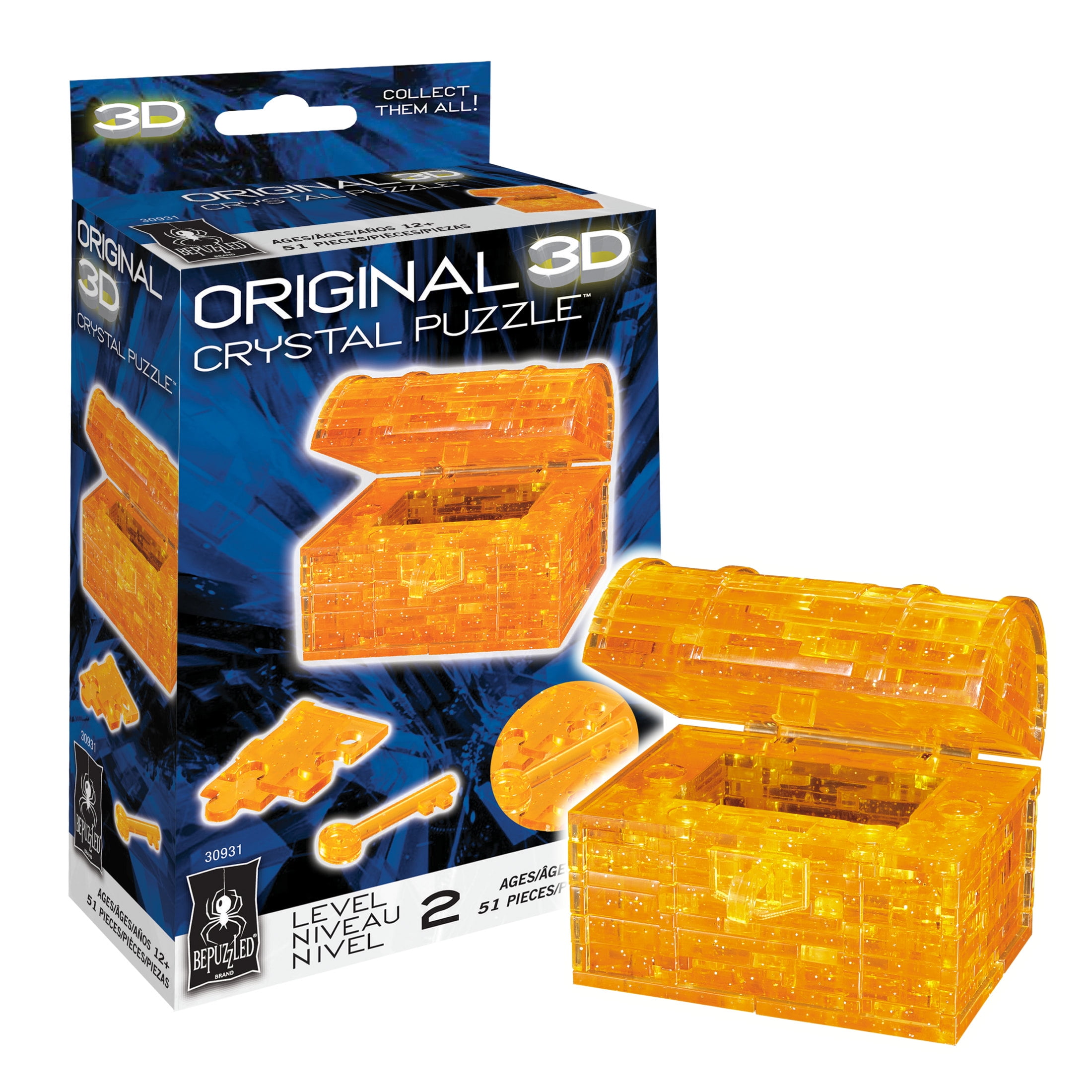 Treasure Chest Original 3D Crystal Puzzle from BePuzzled, Ages 12