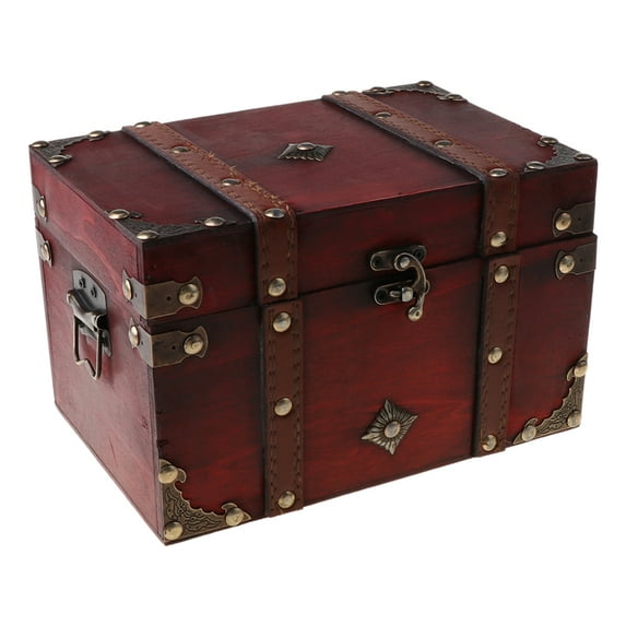 Treasure Chest Vintage Wooden Storage Box Antique Style Jewelry Organizer for Jewelry Box Trinket Box home box