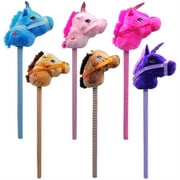 Treasure Cove Hobby Stick Horse with Sound CT25028768GNR - 28.5-Inch Toy Riding Hobby Horse for Toddlers - Assorted Colors