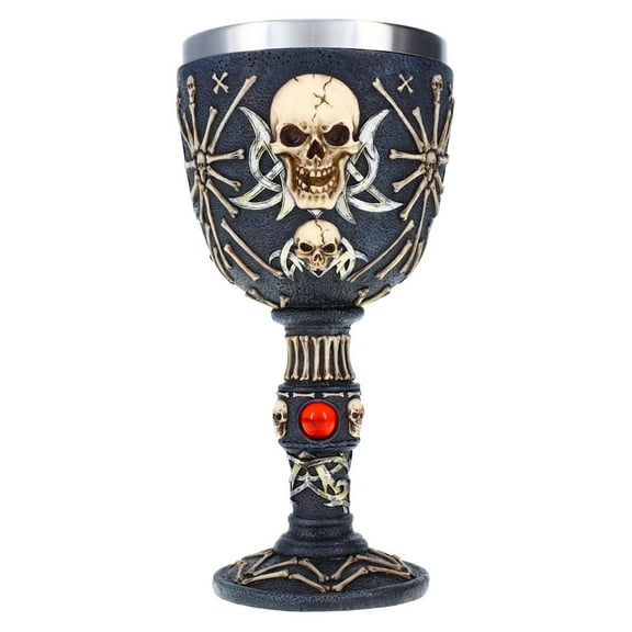 Treasure Cove Large Skull and Bones Goblet Coffin Bar Goblet Gothic Decor Halloween