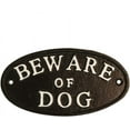 Treasure Gurus Black Cast Iron Beware of Dog Security Sign Front Door