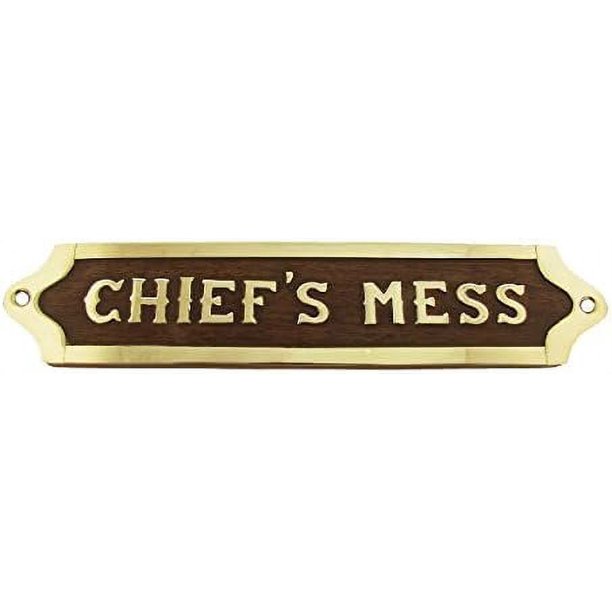 Treasure Gurus Chiefs Mess Brass Door Sign Maritime Ships Plaque