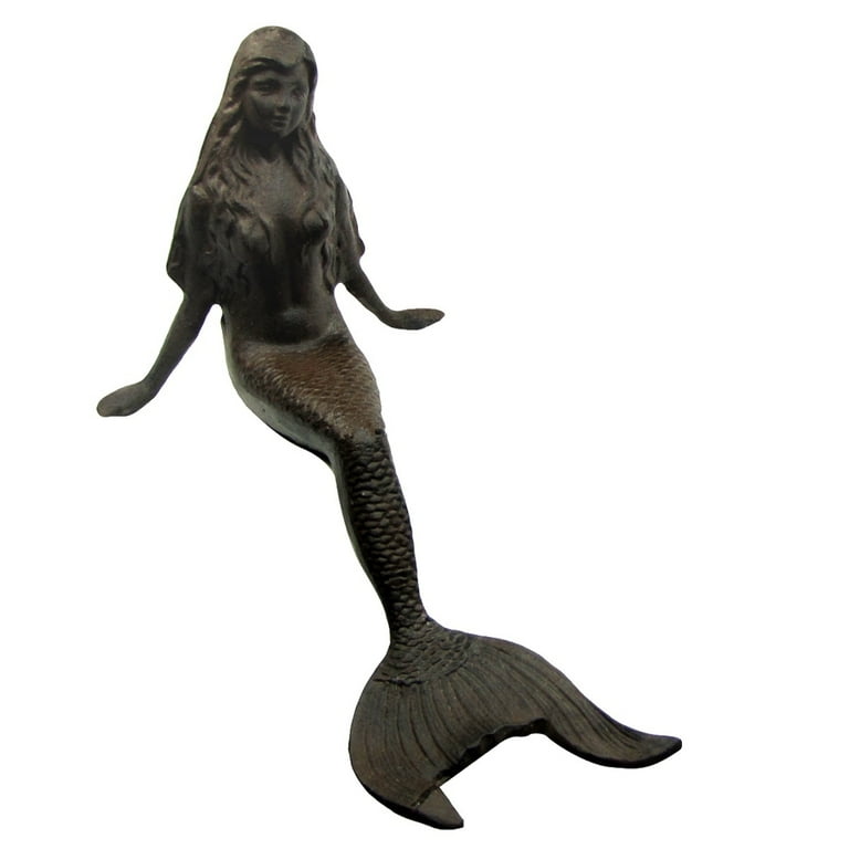 Large Rustic Metal Mermaid Pond Statue Garden Sculpture Large Rustic Metal Mermaid Pond Statue Garden Sculpture