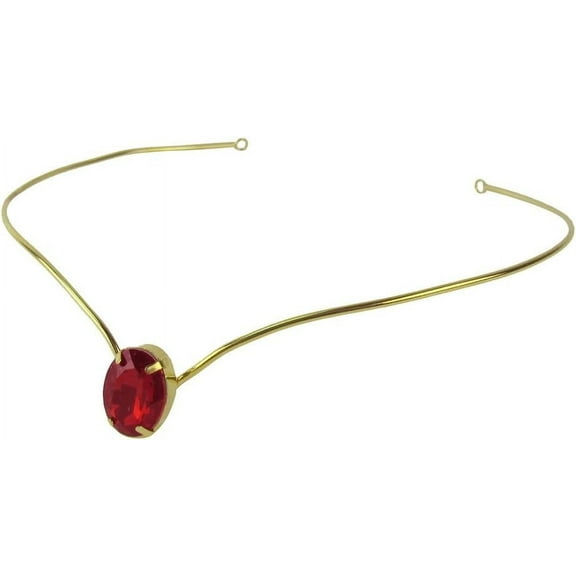 Treasure Gurus Ruby Royal Crown Princess Tiara Jeweled Wedding Party Headband Gold