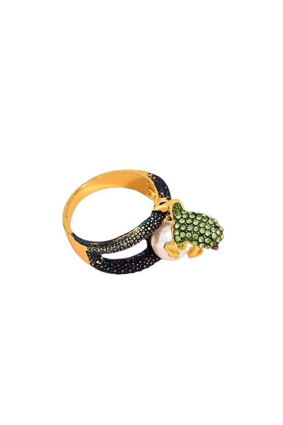 Treasure Hunt Frog Ring Diamond Alloy Band Unisex Jewelry Accessory For Everyday Wear Daily Style And Comforts