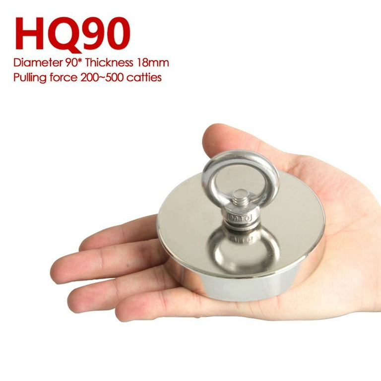 Treasure Hunt HQ60 HQ75 HQ90 Permanent Magnetic Strongest Neodymium Magnet  Fishing Magnet Double Sided Round Recovery Salvage HQ-90 