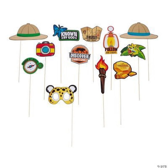 Treasure Hunt VBS Photo Stick Props, Birthday, Apparel Accessories, 12 Pieces