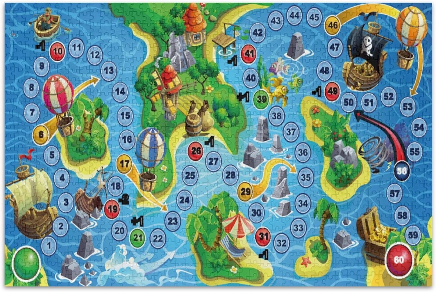 Treasure Island Board Game Jigsaw Puzzle 500 Pieces for Adults Teens Kids