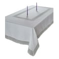 thumbnail image 1 of Treasure Macrame Lace - Linen Look - Tablecloth White 70" by 144" Oblong / Rectangle, 1 of 2