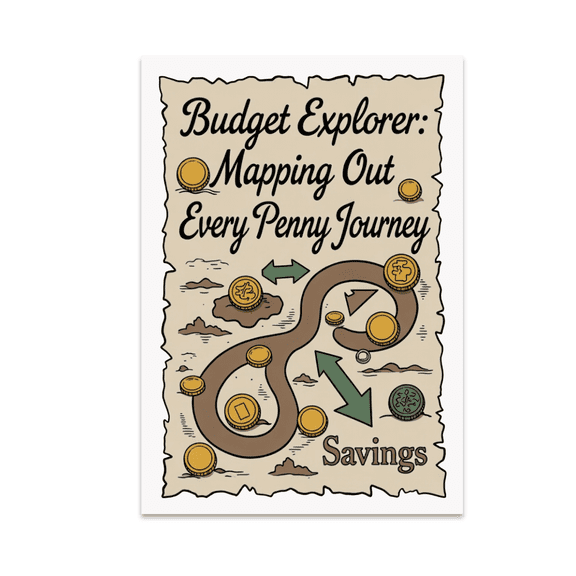 Treasure Map Art - Budget Explorer - 13x19 Poster Print