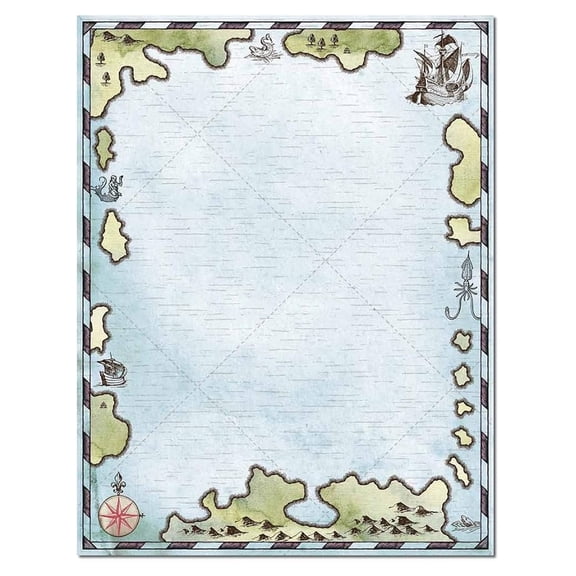 Treasure Map Letterhead & Inkjet Printer Paper, 100 pack