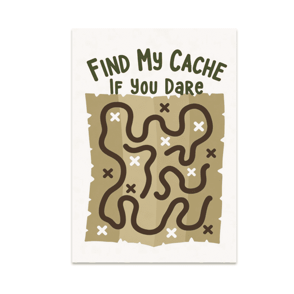 Treasure Map Wall Decor - Geocaching Enthusiast - 13x19 Poster Print