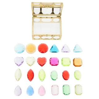 DSLSQD 100 Pcs Toy Gems, Gemstones for Kids Pirate Treasure Jewels Fake  Acrylic Gems Multicolor Bling Diamonds Plastic Gemstones for Summer Beach