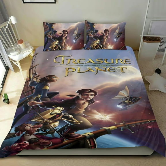 Treasure Planet-themed Bed Sheet Set Three Piece Set Comfortable And Skin Friendly Unique Design Home Decor Gifts For Family Friends fans54''x79''135cm*200cm