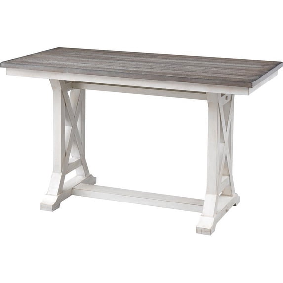 Treasure Trove Bar Harbor II Wood Cream Counter Height Dining Table