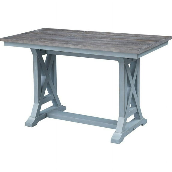 Treasure Trove Bar Harbor Solid Wood Blue Counter Height Dining Table