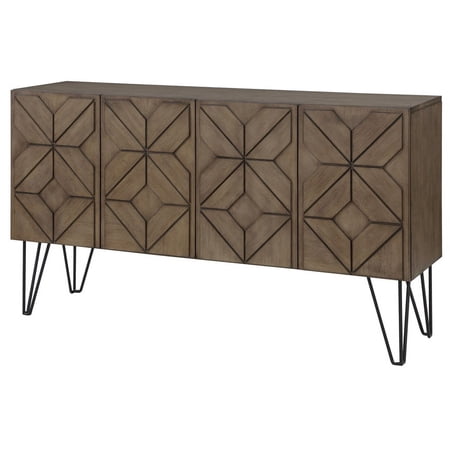 Treasure Trove Jessup Medium Brown Wood Four Door Credenza
