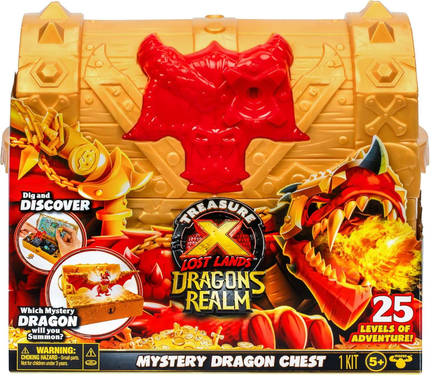 DWE Treasurn Chest新品 Moose Toys Treasure X Dragons Realm Mystery Dragon Chest, 25