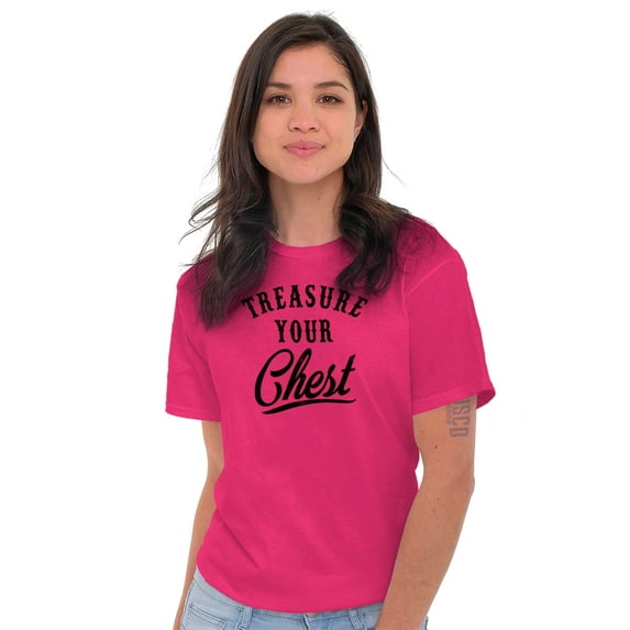 Treasure Your Chest Breast Cancer Women's Graphic T Shirt Tees Brisco Brands L