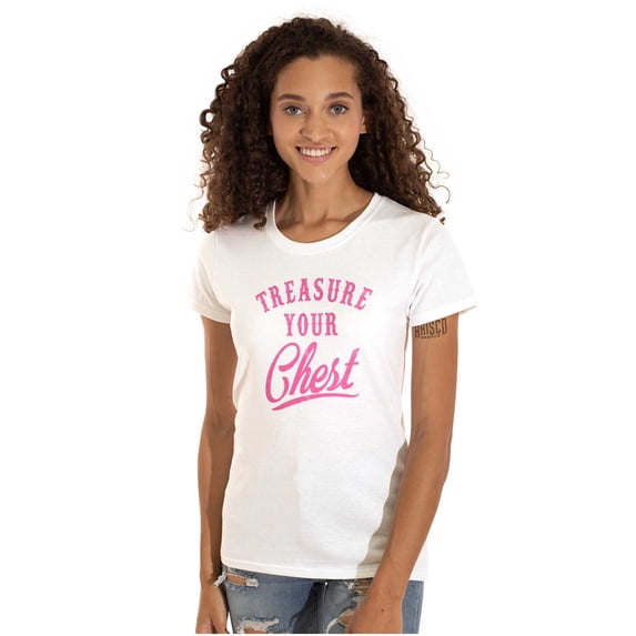 Treasure Your Chest Breast Cancer Womens Fitted Plus Size Graphic Tee Brisco Brands 2X