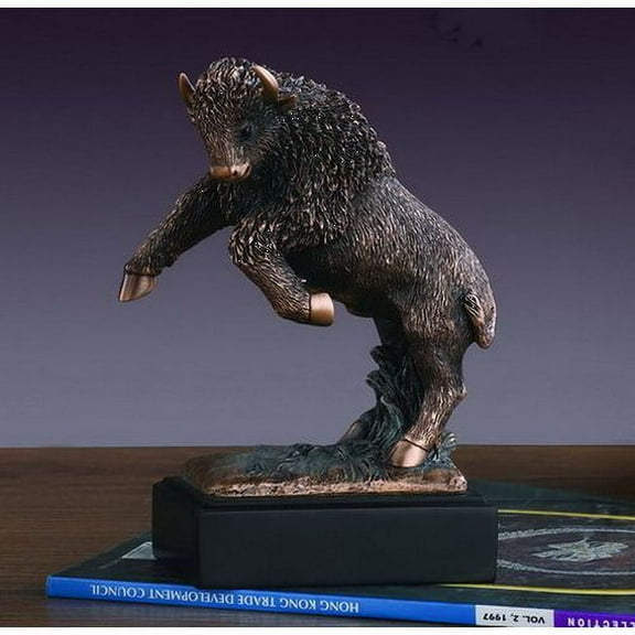 Treasure of Nature 5"x6" Buffalo Figurine, Resin Sculpture/Statue for Home & Office Decor