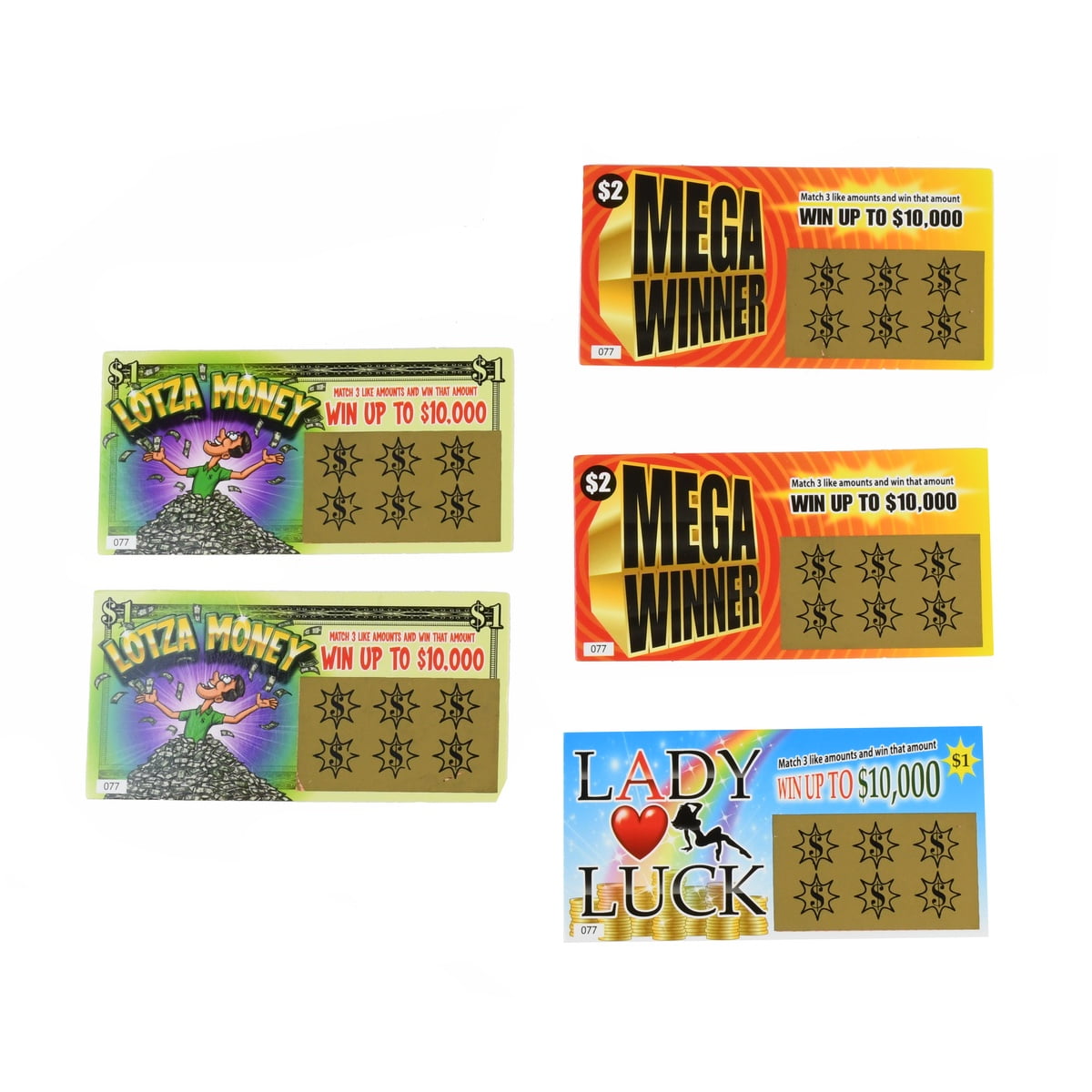 : Larkmo Prank Gag Lottery Tickets - 8 Total Tickets, 4 of Each  Winning Ticket Design, These Scratch Off Cards Look Super Real Like A Real  Scratcher Joke Lotto Ticket, Win 10,000